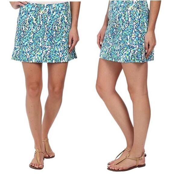 Lilly Pulitzer Pants - Lilly Pulitzer Ella skort in sea blue cotton blue animal print size